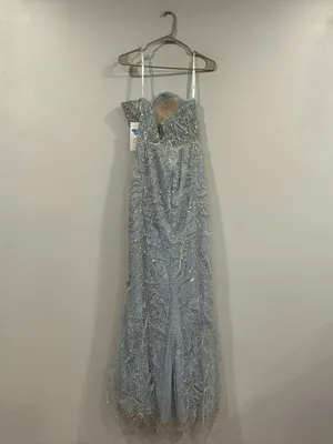 MAC DUGGAL 20544 Blue Strapless Embellished Trumpet Gown sz 8 thumbnail 5