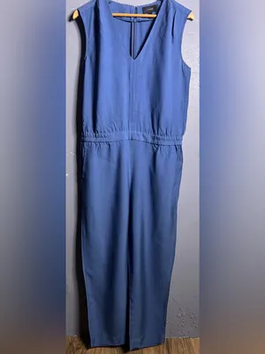 J.CREW Sleeveless Jumpsuit in Blue. SIZE 8 thumbnail 2