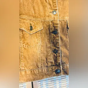 Pacsun Corduroy Cropped Jacket Flannel Lining, Button-Up, Tan, Sz M-L thumbnail 6