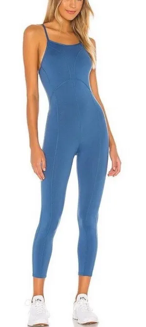 Free People Bluemoon Side To Side Open Back Active One Piece Jumpsuit Sz S thumbnail 1