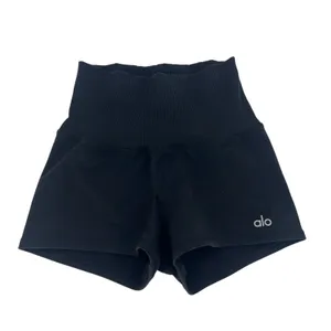 Alo Yoga Goddess Ribbed High-Waist Hot Shorts Black XS 2" Inseam thumbnail 4