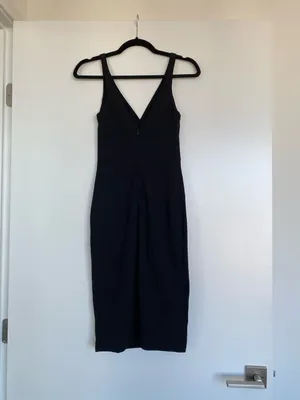 Lulus Black V-Neck Midi Dress thumbnail 2