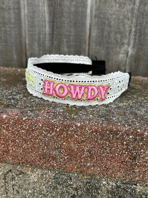 Western howdy patch with crystals headband brand new handmade thumbnail 2