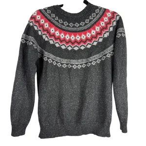 Weatherproof Vintage Fair Isle Sweater Charcoal Red Cozy Cabincore Knit Smallll‎ thumbnail 1