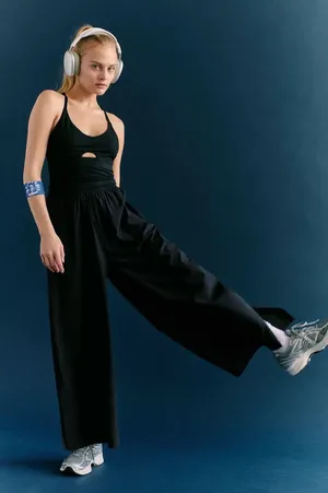 Free People Renewal Waves One-Piece Jumpsuit in Black M thumbnail 1