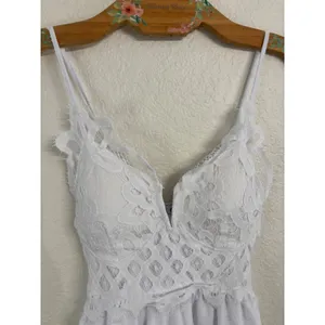 rue21 Dress Small White Lace‎ Swiss Dot Tiered Ruffle Mini Boho Coquette thumbnail 3