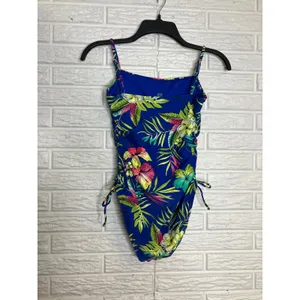 Loft swim shirred side one piece swimsuit tropical floral‎ print women's small thumbnail 4