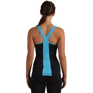 DYLN Blue and Black Razorback Workout Tank Top thumbnail 7