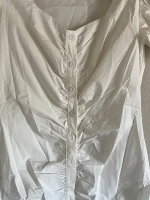 Commense White Puff Sleeve Short Shirt Dress thumbnail 5