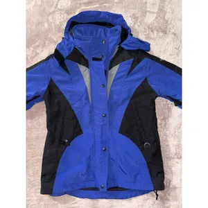 Vintage The North Face Women's Blue Black Hooded Ski Jacket Size 12 Waterproof thumbnail 2