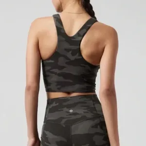 Athleta |‎ A–C Conscious Longline Crop Sports Bra in Black Camo size Medium thumbnail 2