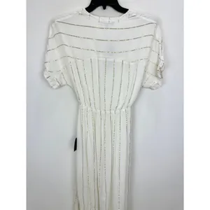 Lulus Goddess Vibes Ivory Gold Striped Dolman Sleeve Maxi Dress Resort XS NWT thumbnail 11