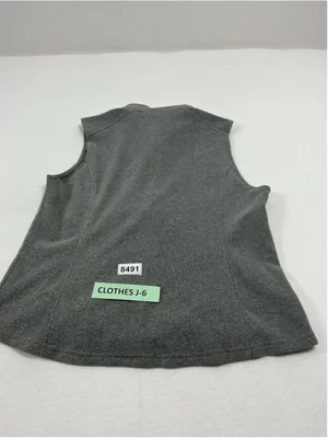 Womans Excellent Condition Bass Full Zip Fleece Vest Large Gray thumbnail 2