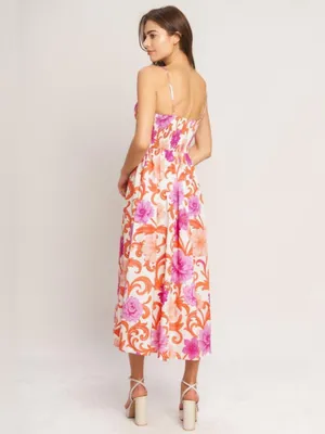 Flying Tomato VACAY BLOOM WOVEN MIDI DRESS Medium thumbnail 6