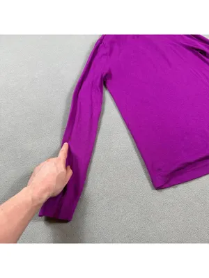 Ann Taylor Women's Purple Fine Knit Long Sleeve Crew Neck Sweater S Rayon Blend thumbnail 7