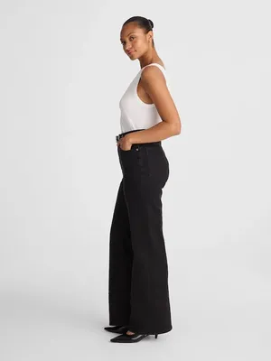Madewell The Curvy Wide-Leg Jean in Black Frost Super Stretch Size 33 NWT thumbnail 3