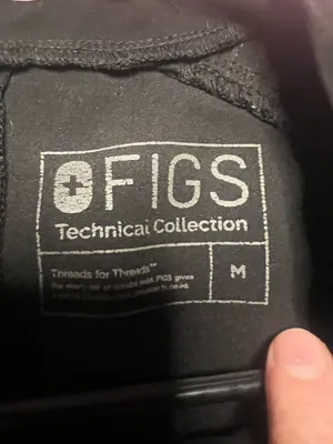 FIGS Technical Collection Button Scrubs Top Womens Medium Black W19SW1017 thumbnail 2
