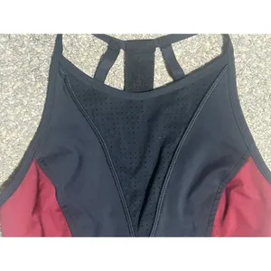 Alala Workout Top Sports Bra Black And Burgundy Sz Small Sleek with Mesh Gym Run thumbnail 2