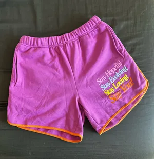 The Mayfair Group Message Women’s Athletic Shorts XS Purple/Orange thumbnail 1