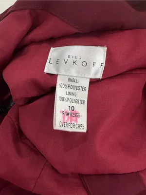 Bill Levkoff Burgundy V‑Neck Pleated Waist Maxi Dress thumbnail 4