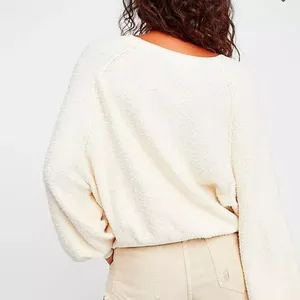 Free People Found My Friend Pullover Sweater Cream Size XS thumbnail 2