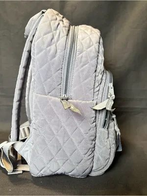 Vera Bradley Essential Compact Quilted Light Gray Mini Backpack thumbnail 5