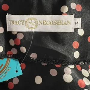 Tracy Negoshian‎ Emma Multicolor Polka Dots Black One Shoulder Long Sleeve Dress thumbnail 4