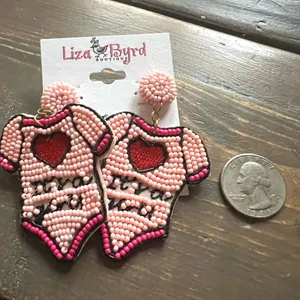 It’s a Girl Beaded Baby earrings thumbnail 3