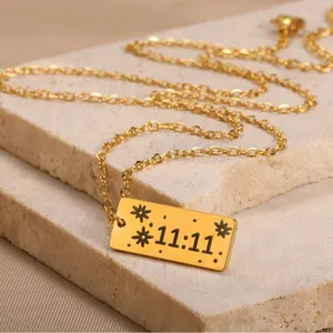 11:11 Make a Wish Necklace Gold thumbnail 4