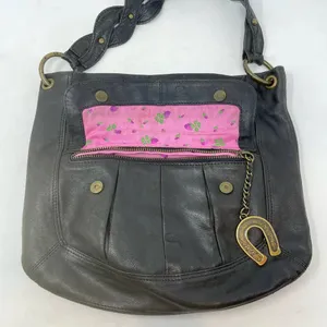 Betsy Johnson Vintage‎ Black Vegan Leather Western Horseshoe Shoulder Bag thumbnail 10