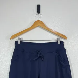 YogiPace Navy Blue Wide Leg Athletic Pants Drawstring Waist Womens Medium NWT‎ thumbnail 5