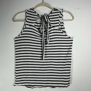 Green Envelope Los Angeles‎ Navy White Striped Tie Back Tank Top Womens Medium thumbnail 2