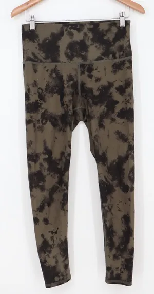 Victoria's Secret Leggings Womens M High-Rise Tie-Dye Olive Green Athletic Good thumbnail 1