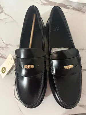 A New Day Women’s Black Penny Loafers with Gold Hardware – Memory Foam Dress Shoes Size 11 NW thumbnail 2