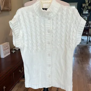 Style & Co Cream Cable Knit Oversized Sweater thumbnail 1