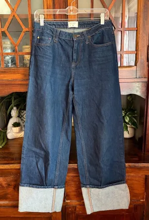 Kate Spade New‎ York Target 4 Dark Wash Wide Leg Cuffed Jeans 100% thumbnail 1
