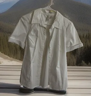 Vintage 90s St‎ Johns Bay Old School Collar Roll Up Sleeves Blouse Shirt Retro M thumbnail 1