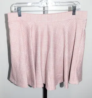 Halara Pink Plaid Skater Skirt with Built-in Shorts, Size XL Preppy Sporty thumbnail 1