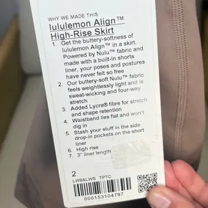 Lululemon NWT  Align High Rise Skirt thumbnail 4