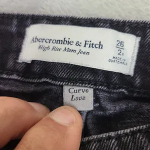 Abercrombie‎ & Fitch Size 26 2R Curve Love High Rise Mom Jean Distressed Black thumbnail 6