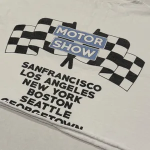 J Galt Cropped T Shirt Graphic Motor Show Car Print‎ Women One Size White thumbnail 6