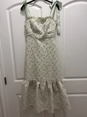 Green floral midi dress size small thumbnail 3