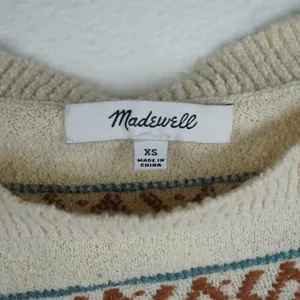 Madewell XS‎ Sweater Ivory Aztec Geometric Knit Pullover Size XS Southwestern thumbnail 2