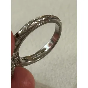 Ring band 925 sterling silver unique rare size 9 6.25g missing stone scrap thumbnail 8