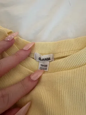 Garage Soft Pale Yellow Ribbed Short Sleeve Baby Tee - XS thumbnail 2