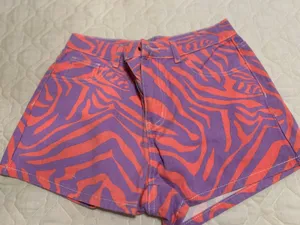 Purple And Orange Tiger Shorts Size M thumbnail 1