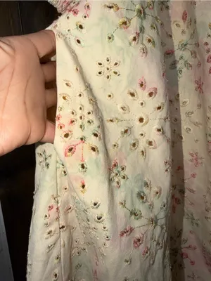 Impressions‎ Floral Print Eyelet Babydoll Dress thumbnail 2