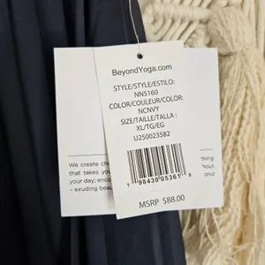 Beyond Yoga If You Pleats Tipped Elastic Mini Skirt Navy Striped Waist XL NEW thumbnail 7