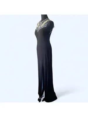 Vintage Y2K Betsy & Adam Beaded Evening Gown Size 6 🖤 thumbnail 5