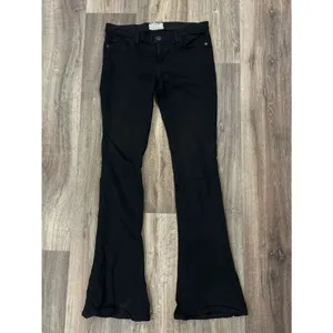 Current/Elliott The Frontman Black Tar Flare Jeans Women’s 28 thumbnail 2